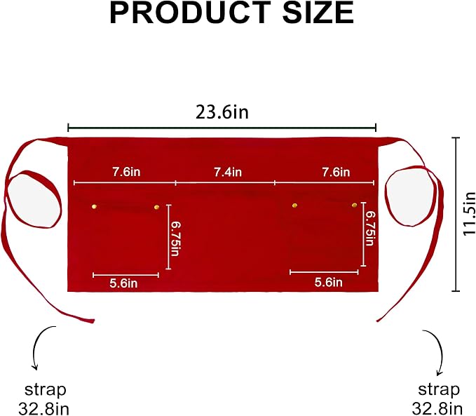 Server Apron with 5 Pockets - Image 4