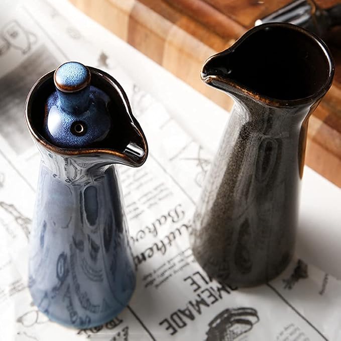 Small Ceramic Olive Oil Dispenser Bottle - Image 4