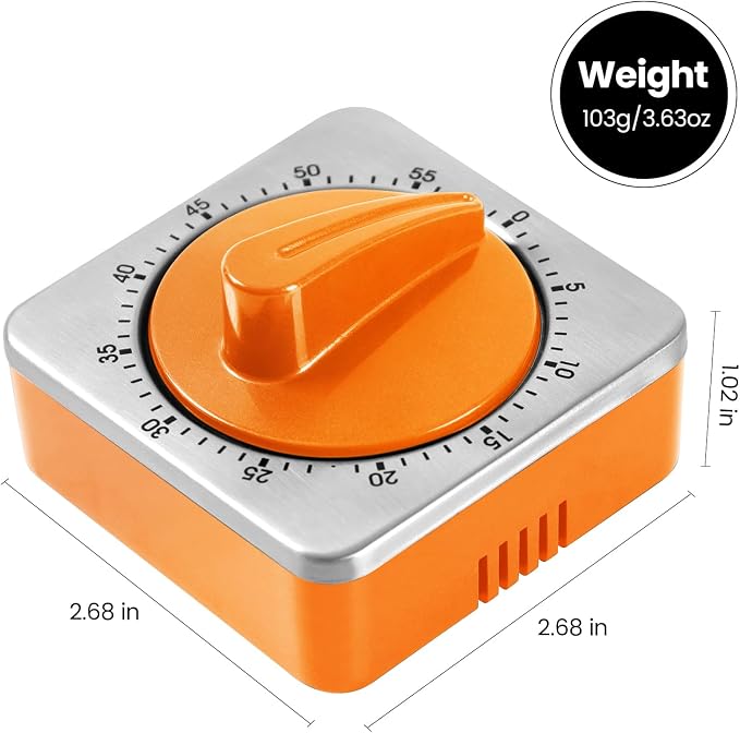 Orange Kitchen Timers for Cooking, Chef Cooking Timer Clock - Image 3