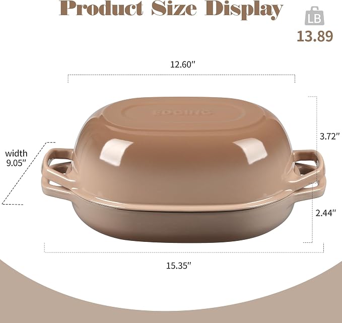 EDGING CASTING Enameled Cast Iron Oval Dutch Oven Pot - Image 2