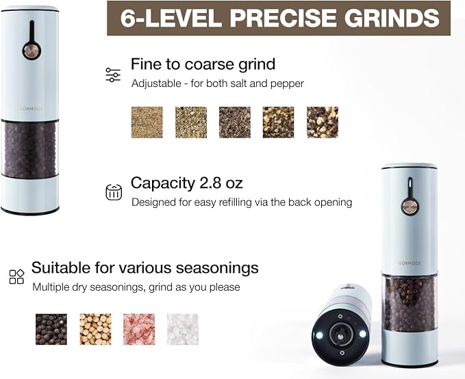 Electric Pepper Grinder and Salt Mill Set - Image 5