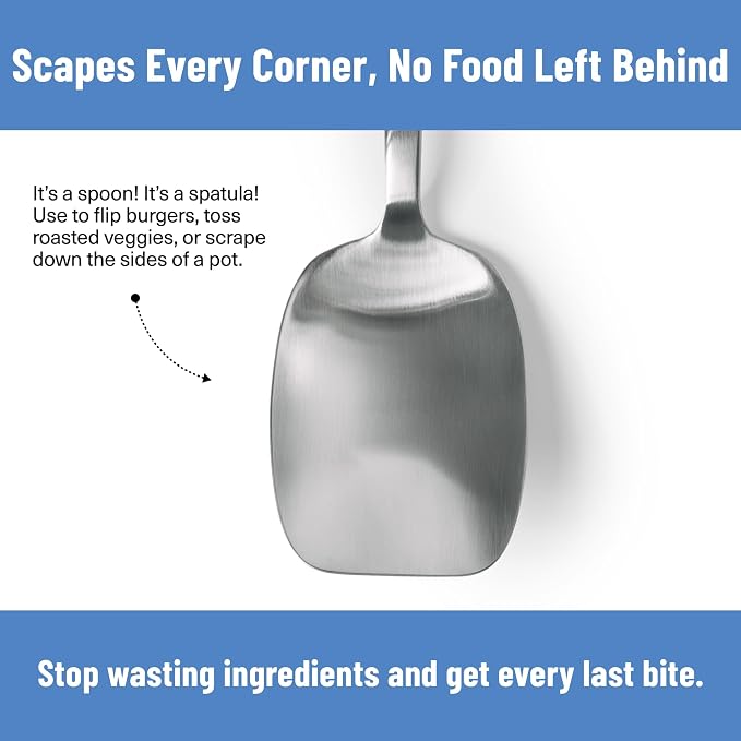 Misen Scraper Chef Spoon – Stainless Steel Cooking Spoon and Spatula Hybrid - Image 4