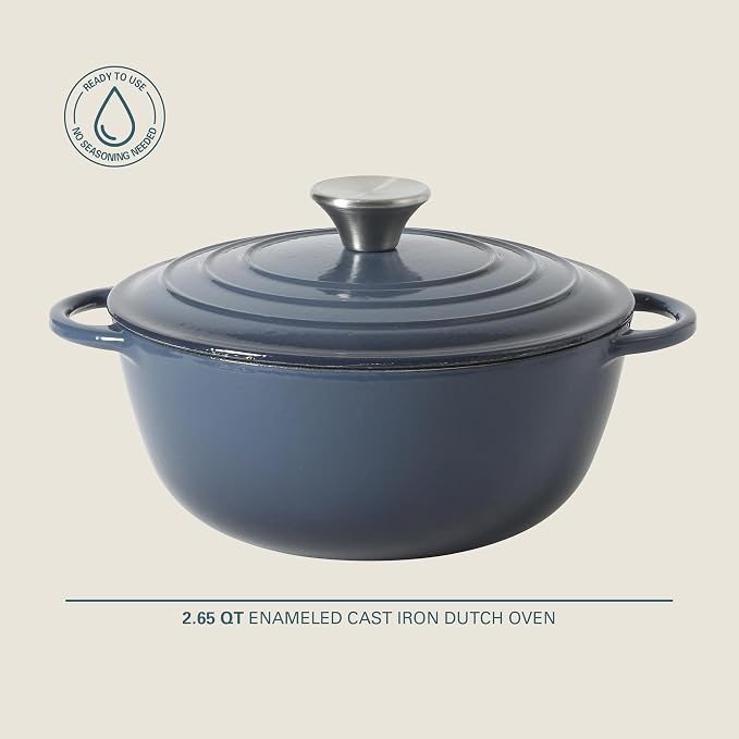 Gibson Home Addlestone 2.65 Qt Enameled Cast Iron Dutch Oven Pot - Image 2