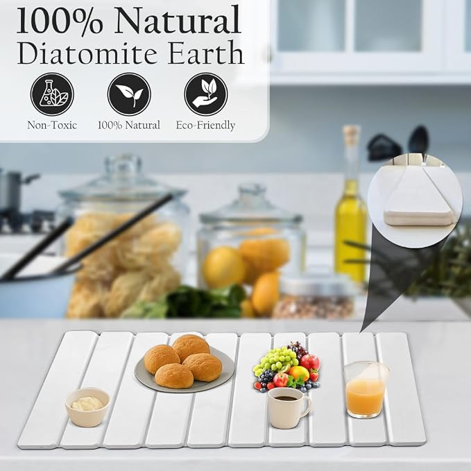 Large Stone Drying Mat for Kitchen Counter | Premium Diatomaceous Earth Coaster - Image 5