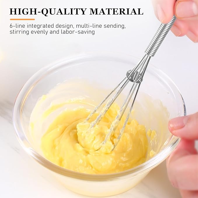 NileHome Mini Whisks Stainless Steel Whisk Set 5" 7" Kitchen Small Wisk Balloon - Image 4