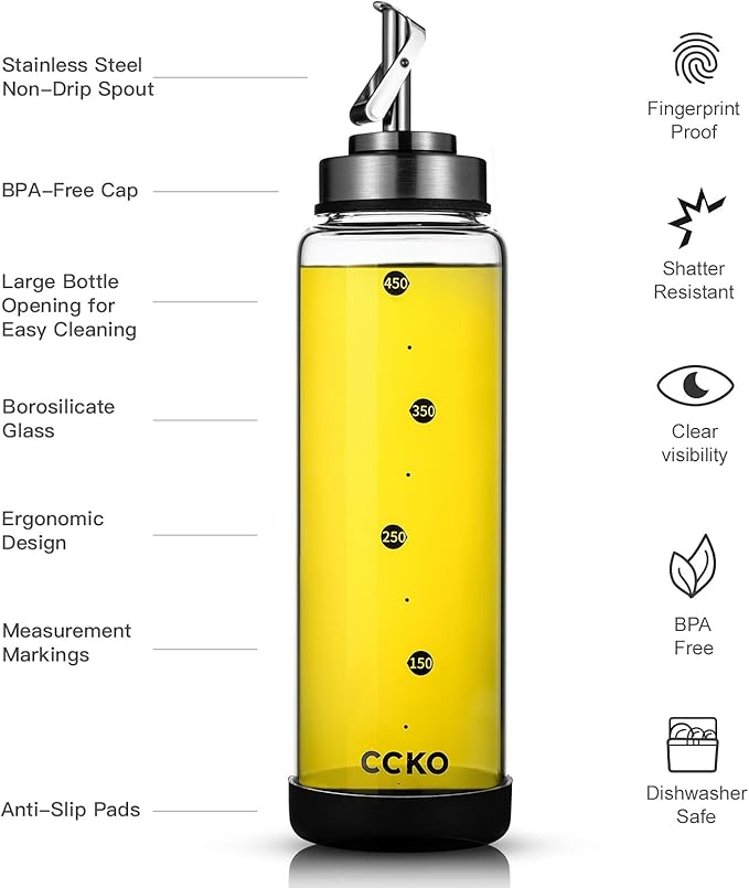 CCKO Glass Olive Oil Dispenser Bottle - Image 7