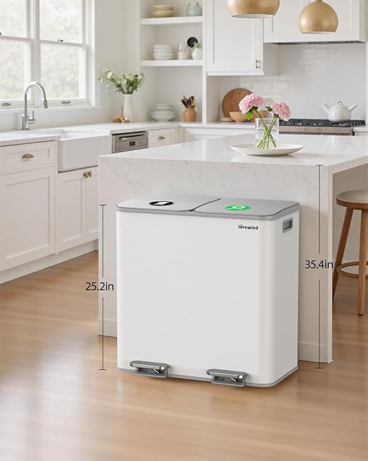 Lovewind Trash Can, 2 x 10.5 Gallon Garbage Can - Image 2