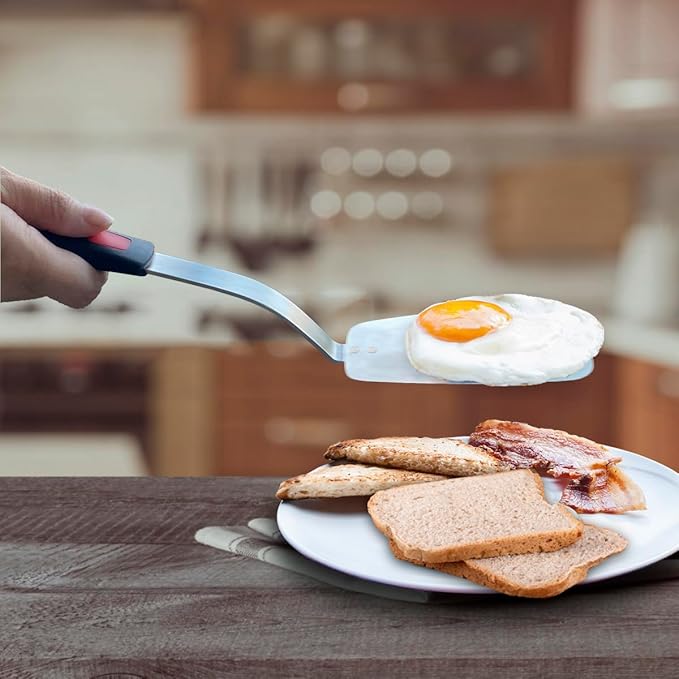 Stainless Steel Flexible Spatula Solid Turner, XiaoZu Thin Metal Spatula - Image 3