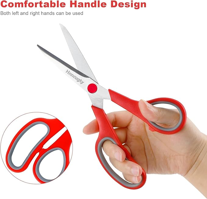 Scissors, Hnncugty 8" Scissors All Purpose Bulk Set of 18-Pack, Sharp Shears - Image 4