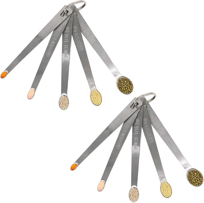 2Pack Mini Measuring Spoons Set, Heavy Duty Stainless Steel Teaspoon by BERYLER