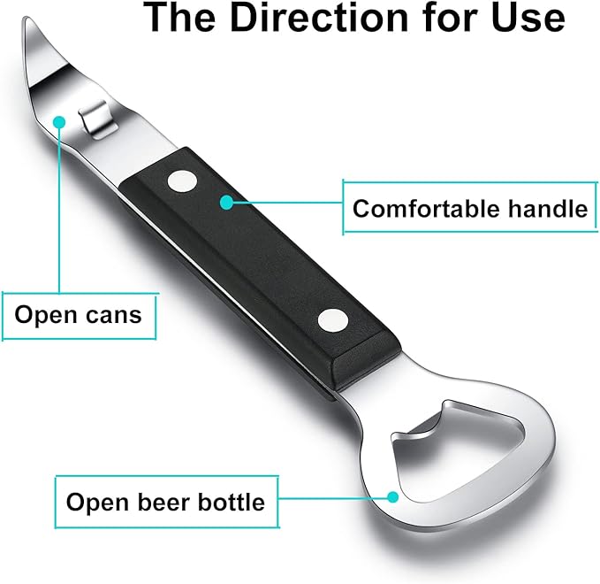 HANCELANT Can Punch Bottle Opener, Manual Stainless Steel Can Opener 2 Pack - Image 2