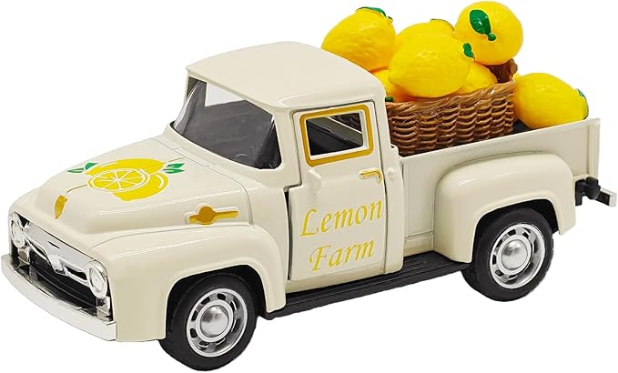 Lemon Decor - 4.9″Farmhouse Vintage Metal Truck by Unknown