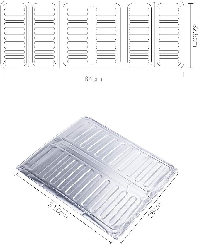 Hztyyier 3 Sided Oil Proof Aluminum Foil Splatter Guard Foldable Heat Insulation - Image 7