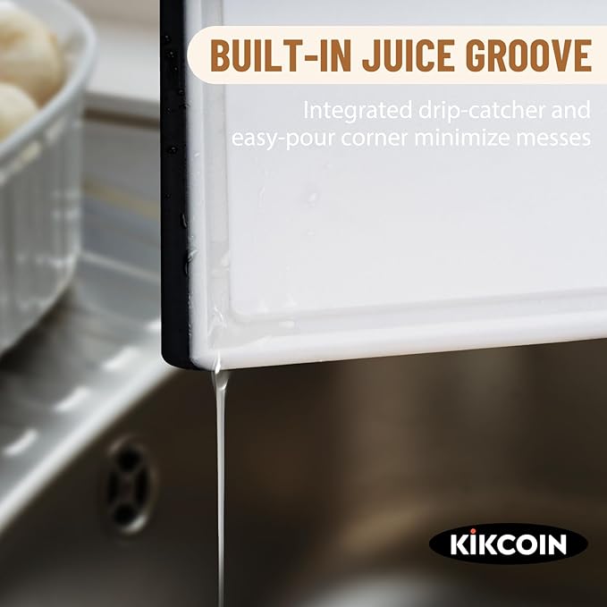 Kikcoin Plastic Cutting Boards for Kitchen, 3-Piece Large Cutting Board Set - Image 3
