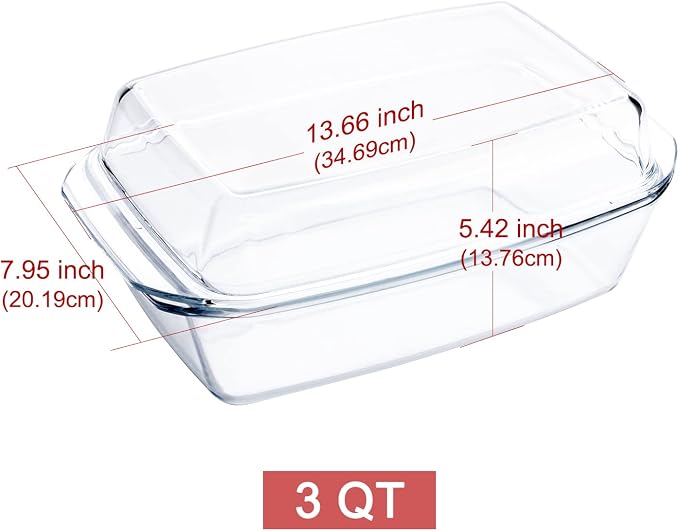 Rectangular Tempered Glass Casserole Dish - Image 4