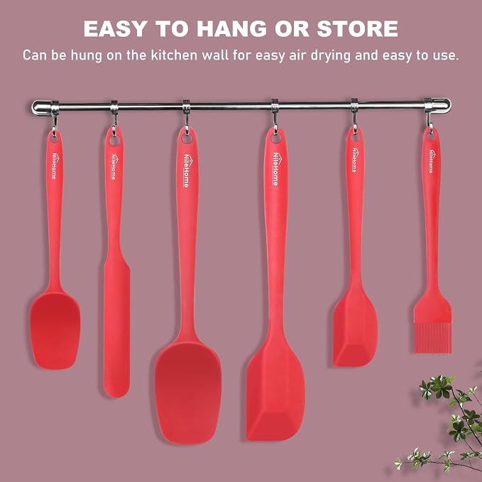 NileHome Silicone Spatula Set 6 Packs Food Grade Kitchen Utensils - Image 5