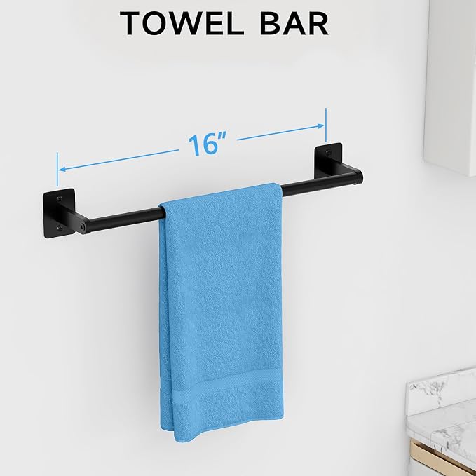 KLJKPA Matte Black Bathroom Accessories Set, 4 Pieces Bathroom Hardware Set - Image 2