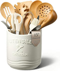 AISBUGUR Large Ceramic Utensil Holder: 7.5" H×6.3" W by AISBUGUR