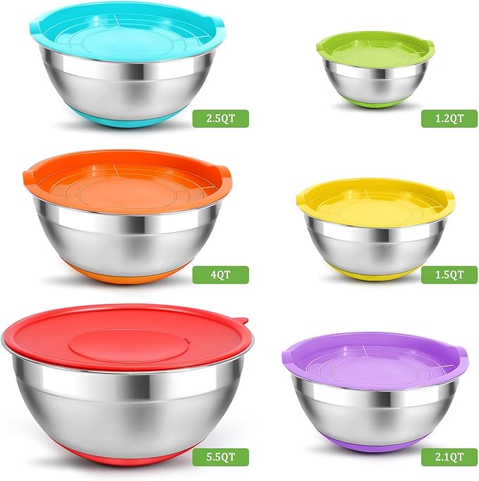 Mixing Bowls with Lids Set, Meal Storage - Image 7