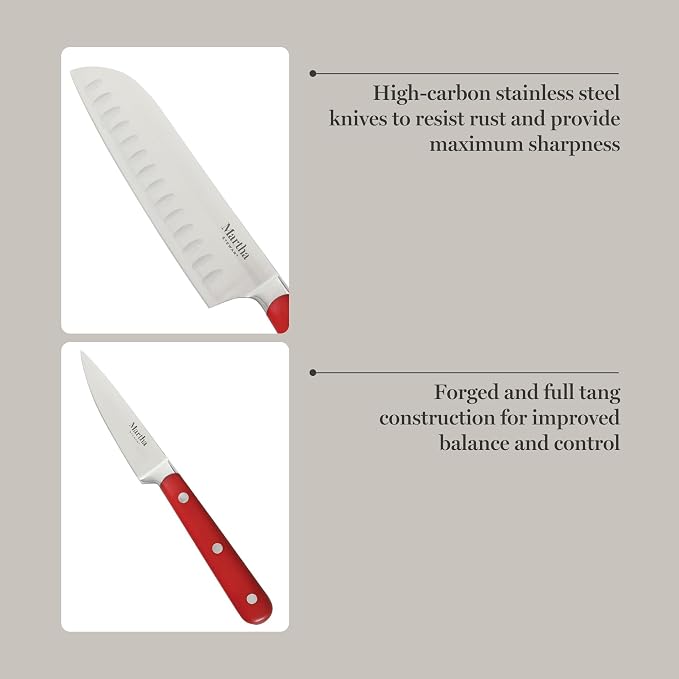 MARTHA STEWART Eastwalk 14 Piece High Carbon Staineless Steel Cutlery Knife - Image 4