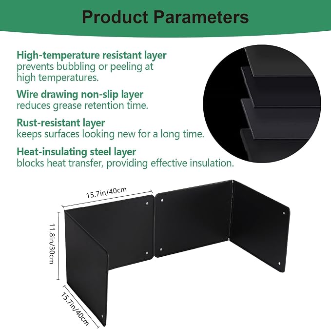 Black Large 2 Pieces 2 Sided Splatter Guard - Image 2