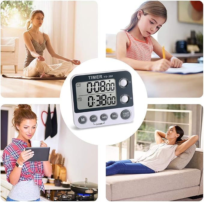 HomeMall Digital Kitchen Cooking Timer, Dual Count Up & Down - Image 5