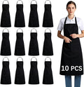 Bib Apron - Unisex Black Aprons 2 Pockets Cooking Kitchen Apron by WelcometoARKBAODAN