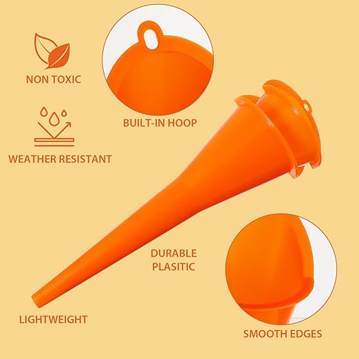 2-Pack Long Neck Multi-Purpose Spill Saver Plastic Funnel - Image 3