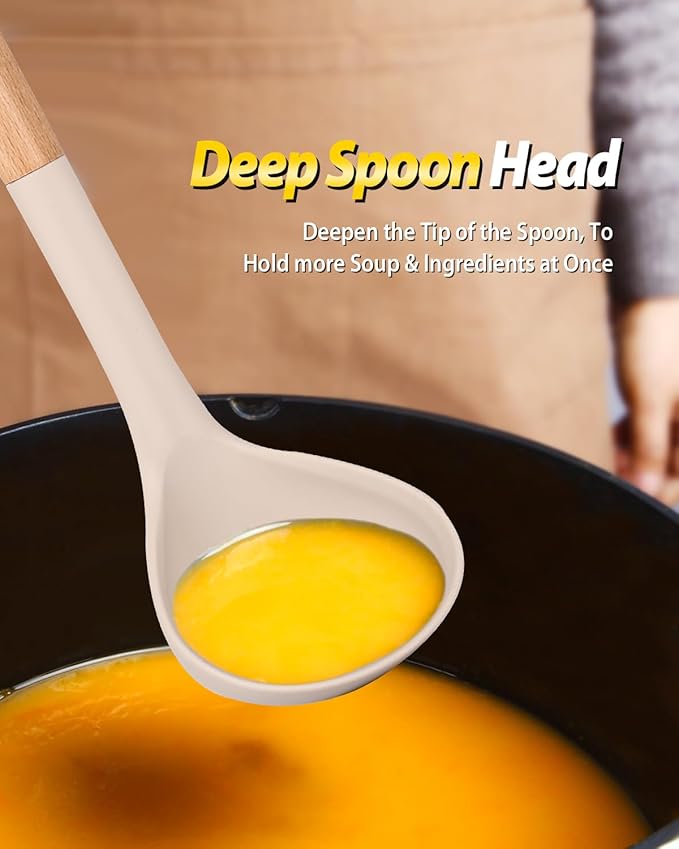 Silicone Pasta Fork and Ladle Spoon Set - Image 4