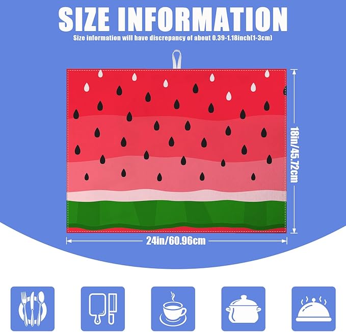 Watermelon Dish Drying Mat for Kitchen Counter Fruit Drying Pad Absorbent - Image 2