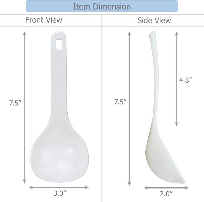 EIKS 2 Pack Plastic Soup Ladle Serving Spoon - Image 5