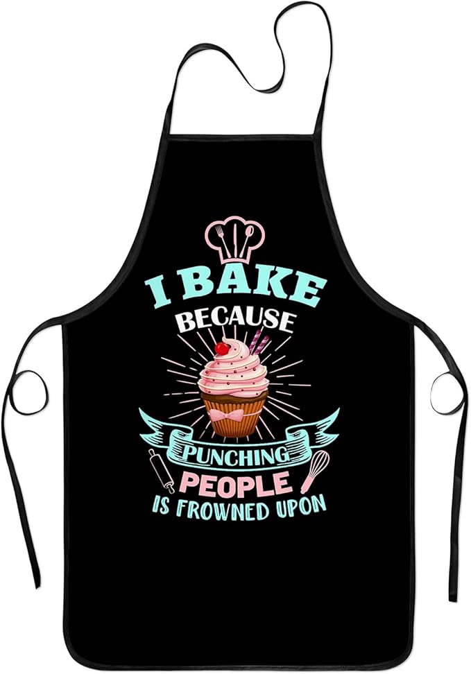 Baking Apron for Women I Baking Because People Is Frowned Aprons Gifts for Men by zukmvuh