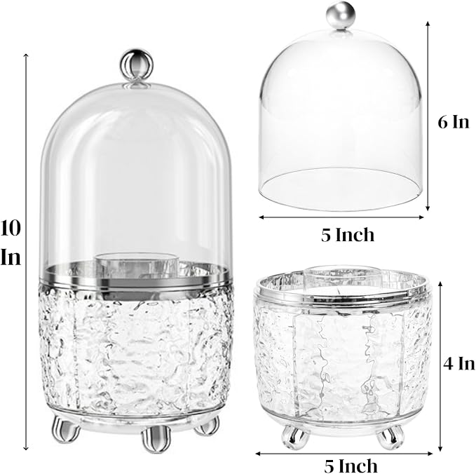 Eorbow Rotating Makeup Brush Holder, Dustproof Cosmetic Tools Organizer - Image 2