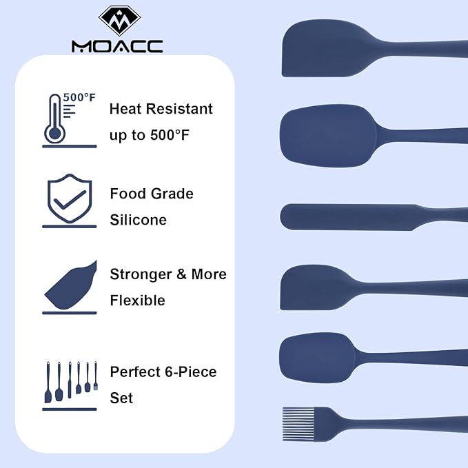 Silicone Spatulas Set, Rubber Spoon Spatula Heat Resistant Spoonula One Piece - Image 8