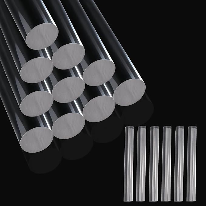 16pcs Acrylic Clay Roller, Plastic Clear Round Tube Roller Pin Polymer Clay by Unknown