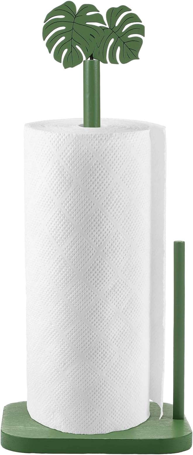 Leinuosen Monstera Leaves Paper Towel Holder Tropical Monstera Wooden Paper by Leinuosen