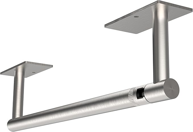 RUACQ Paper Towel Holder Under Cabinet, Wall Mounted or Adhesive Stainless by Ruacq