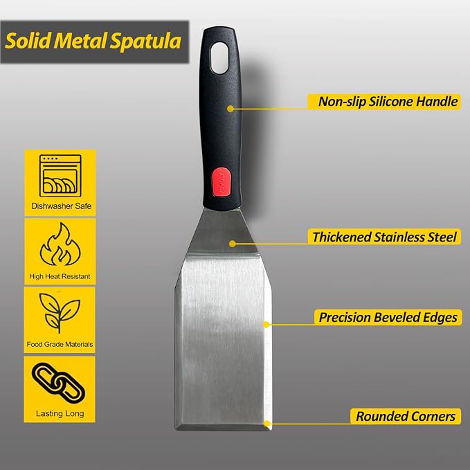 Professional Metal Spatula for Cast Iron Skillets and Flat Top Grills, Full - Image 2