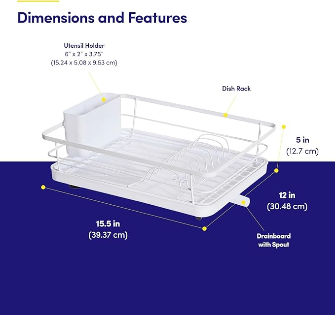 Dish Drying Rack 3 Piece Dish Drainer - Image 2