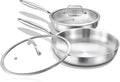 DELARLO Tri-Ply Stainless Steel Pan, 18/10 Frying Pan, Oven Safe Up to 600°F by DELARLOCOOKWARE