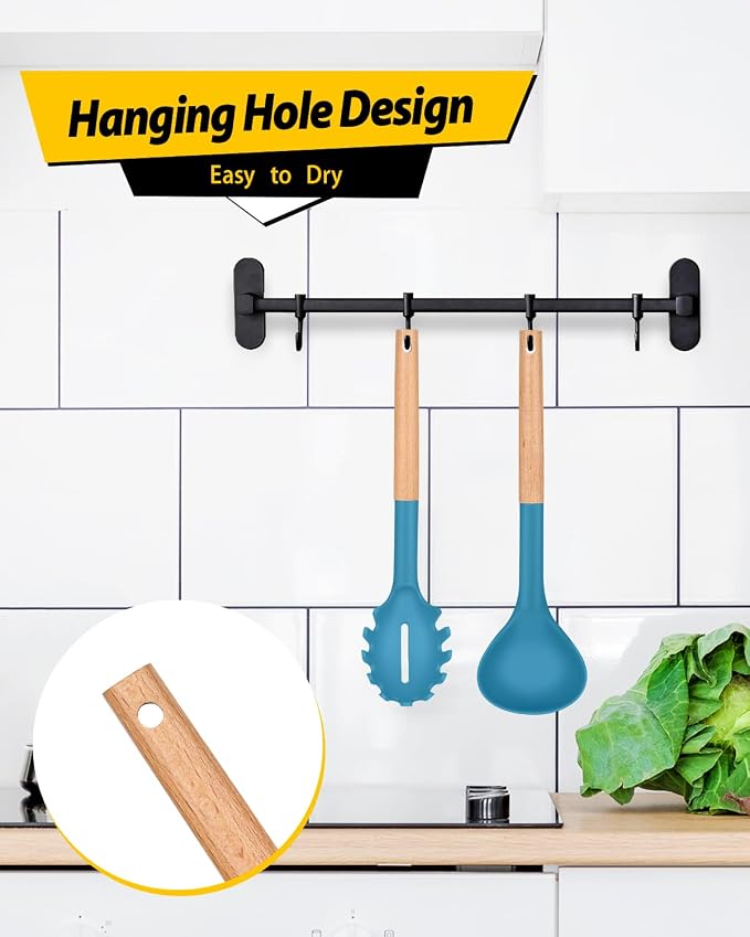 Silicone Pasta Fork and Ladle Spoon Set - Image 6