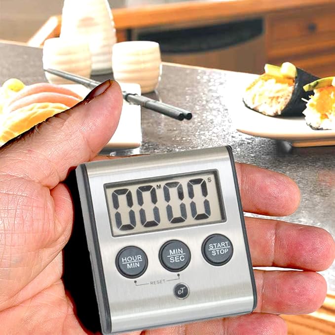 Elegant Digital Kitchen Timer, Stainless Steel Model eT-78, Displays 0-99 Min. - Image 7