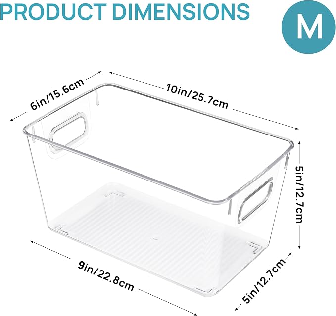 Vtopmart Clear Plastic Storage Bins, Countertops, Freezer Organization and - Image 2