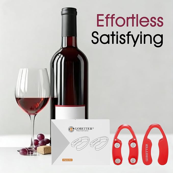 GOBETTER 2 Pcs Wine Foil Cutter Magnetic Design, 4 Stainless Blades Foil - Image 7