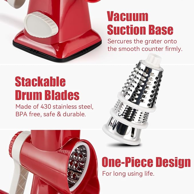 Cheese Grater Hand Crank Rotary Vegetables Shredder - Image 8