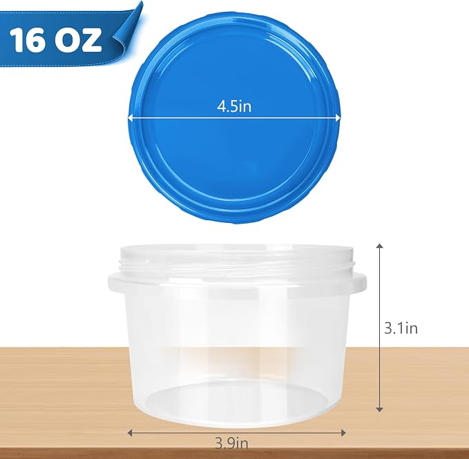 Freezer Containers with Twist Top Lids, Heavy Duty Round Airtight Food Storage - Image 7
