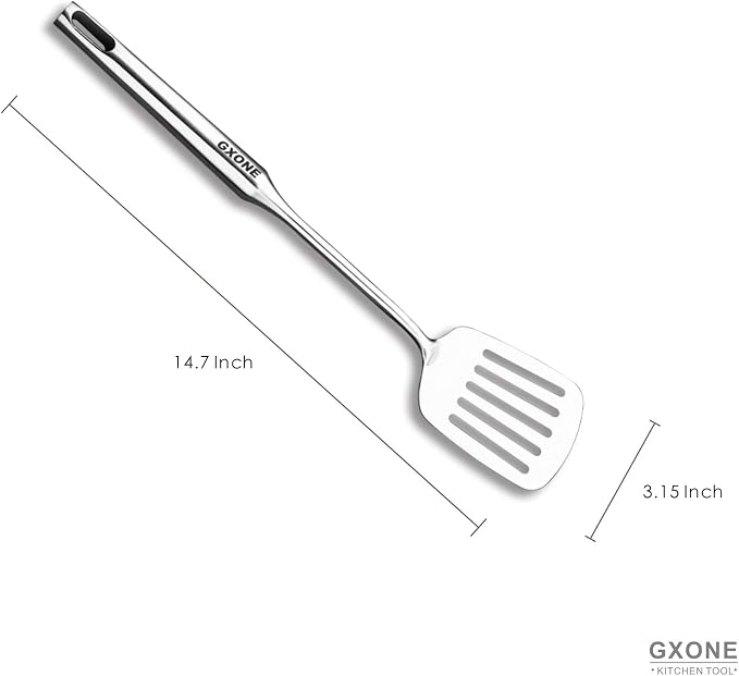 Stainless Steel Slotted Spatula, Cooking Utensil - Image 2