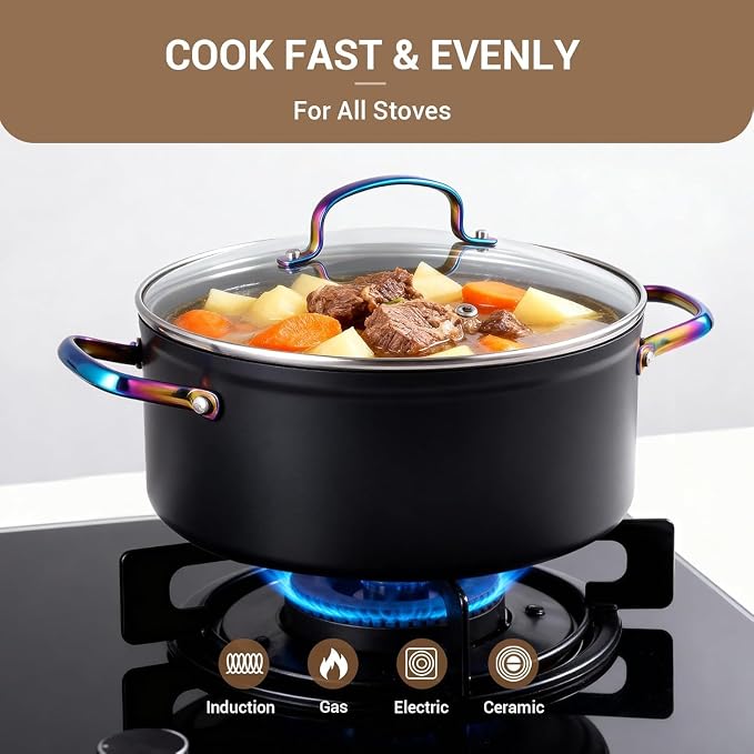 Ammeloo 17 Pcs Ceramic Cookware Set, Induction Pots and Pans Set Non Stick - Image 4