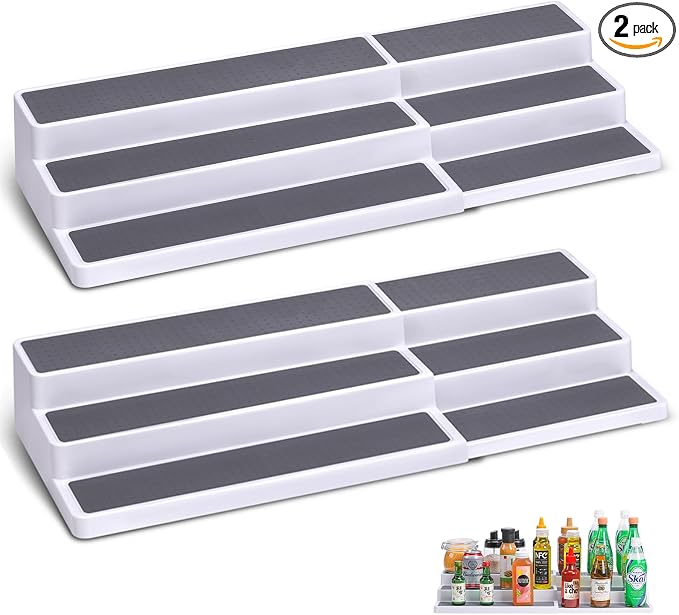 CiWiVOKi 3 Tier Expandable Spice Rack Organizer, Adjustable Length 14.6In-25.8In by CiWiVOKi