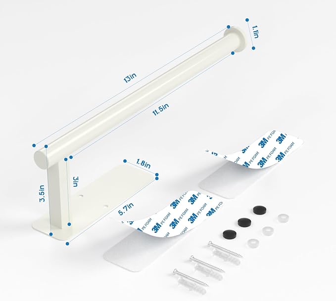 ASTOFLI Paper Towel Holder Under Cabinet No Drilling, Self Adhesive Paper Towel - Image 2